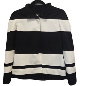 Chico's Black White‎ Stripe Cape Women's Size 0 Career Minimalist Classic